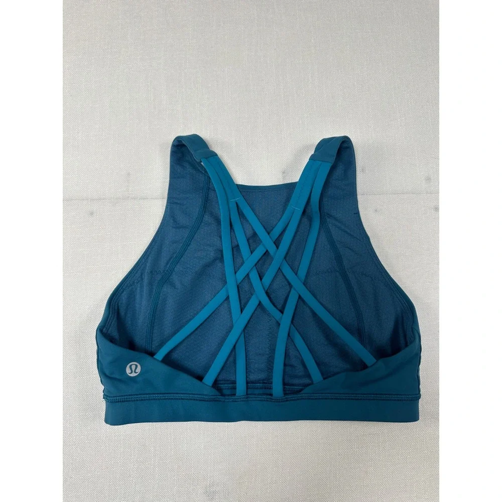 Lululemon energy‎ bra High Neck Teal Alchemy Graphic Size 6 LW2ARLS